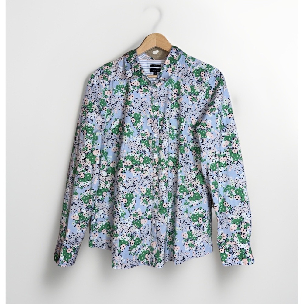 Talbots Non Iron Perfect Shirt Ditsy Bundle Size 14 Button Front Casual Floral
